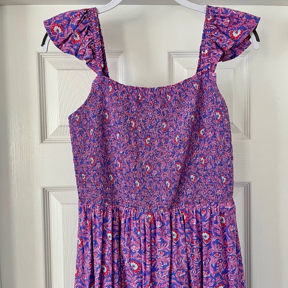Vineyard Vines Cotton Smocked Katama Tile Dress Size S - Picture 5 of 5